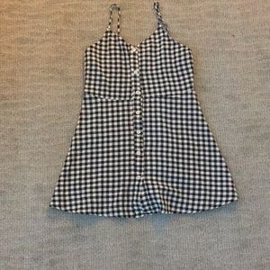 Blue and white checkered dress